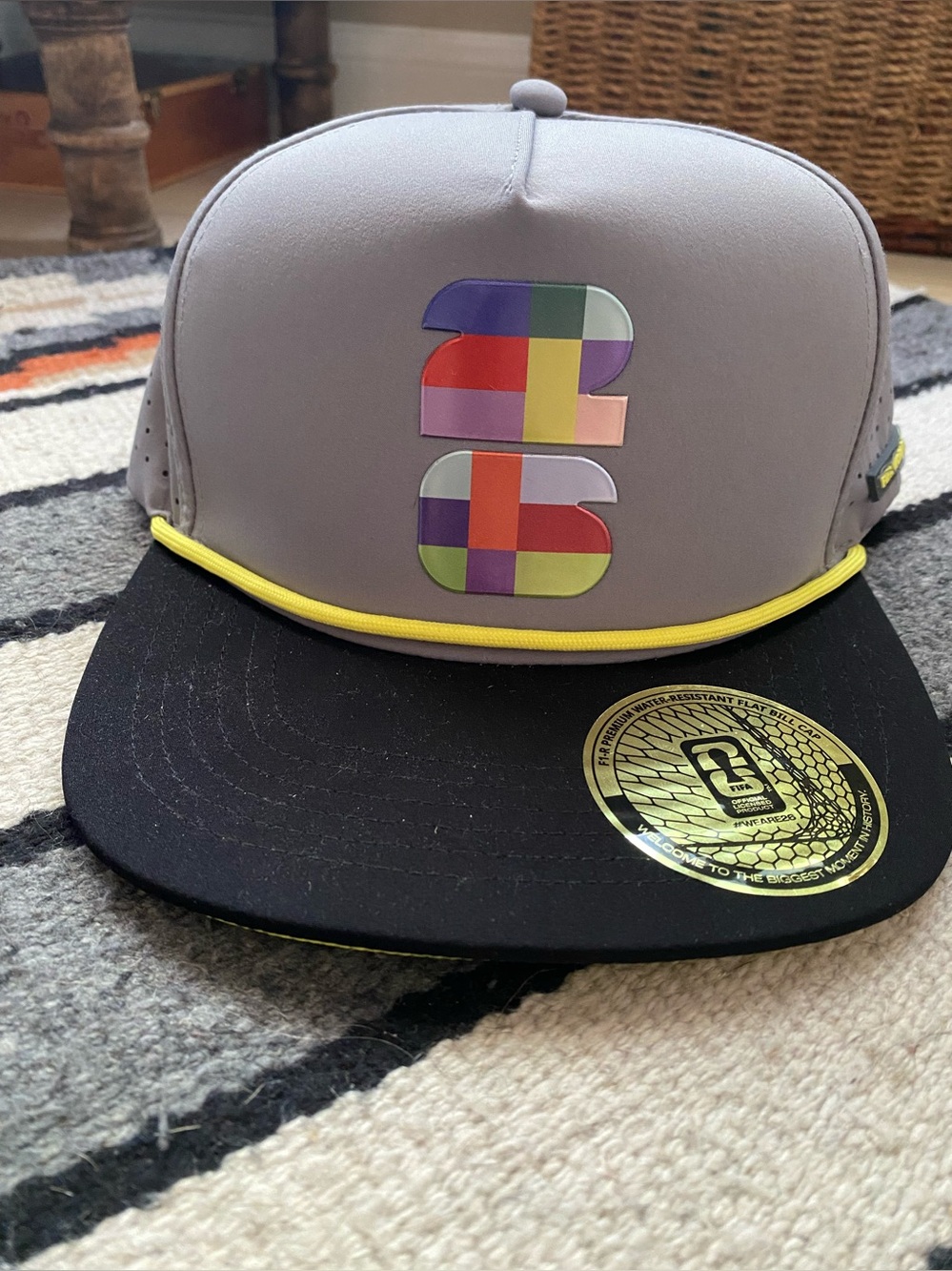 FIFA Official World Cup 2026 Snapback Cap with “26” Logo - Gray, Black & Yellow